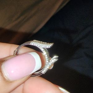 **SALE** White Gold 10k Real Diamond ring guard/ wrap